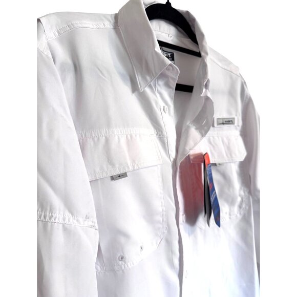 Habit Crayfish Creek Size Small UPF 40 Bright White Men's Button Up Shirt NWT Ri - Picture 13 of 14